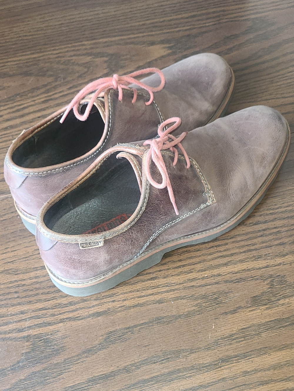 PIKOLINOS Brown Leather Derby Shoes with